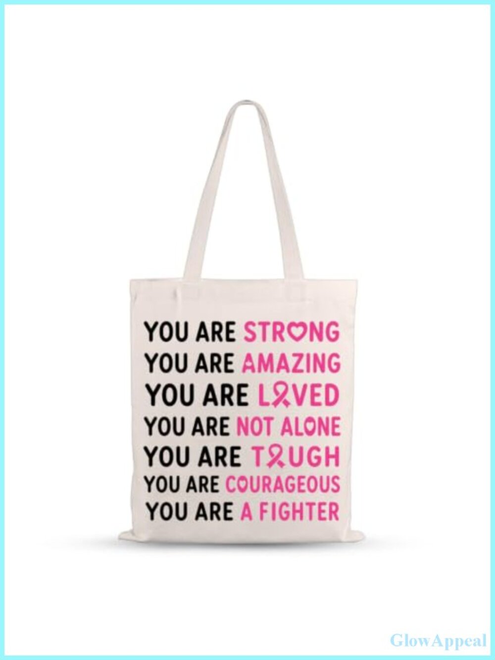 Canvas Tote Bag Breast Cancer Awareness Gifts Inspirational Quote Shoulder Bag